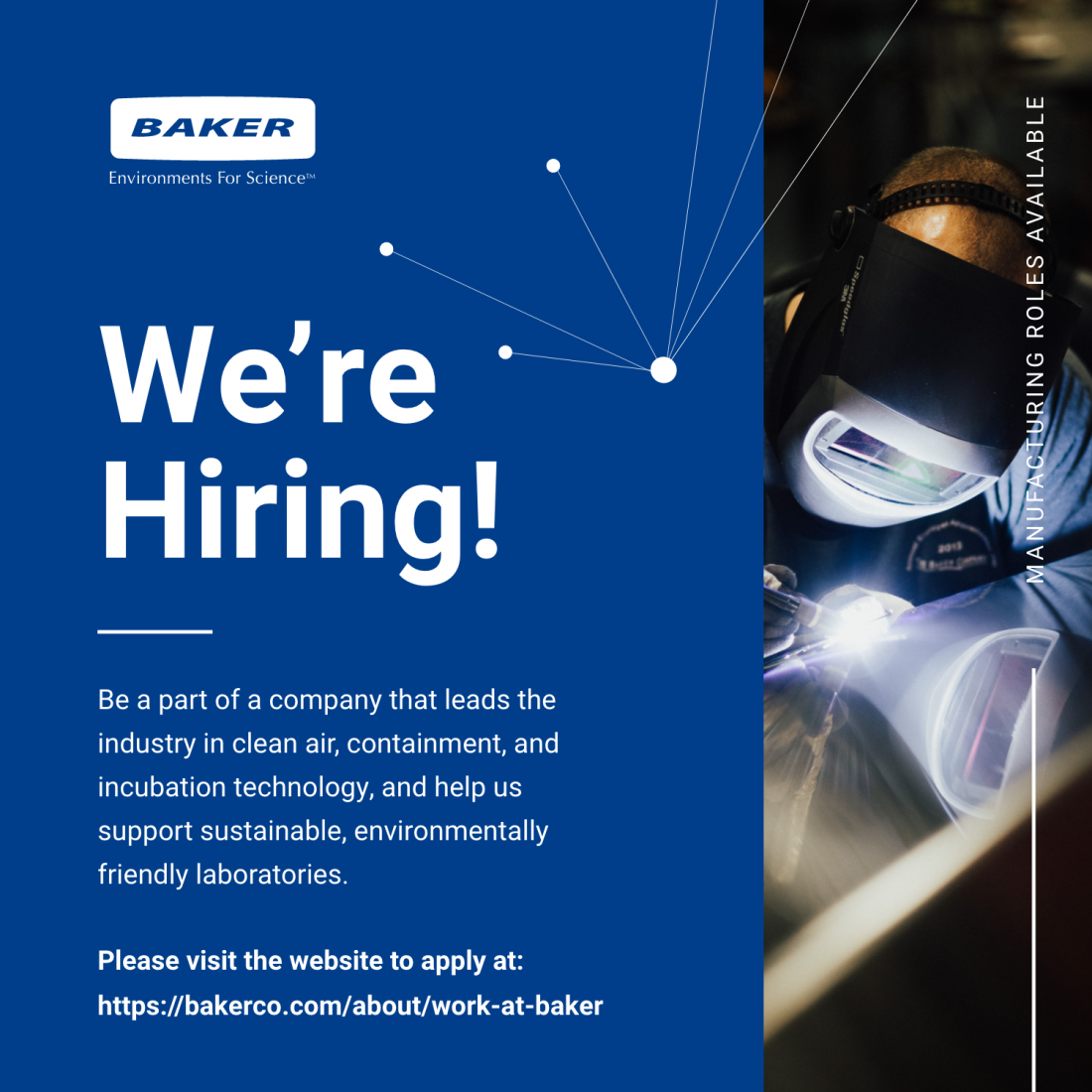 We’re hiring Manufacturing roles…